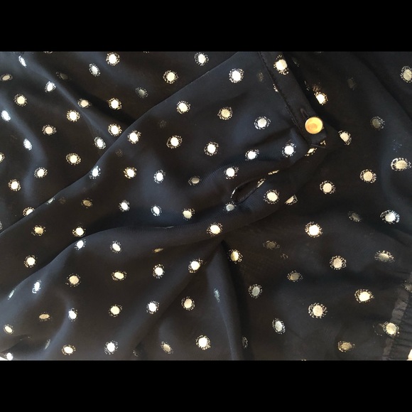 The Limited sheer black blouse with gold xs - Picture 4 of 4